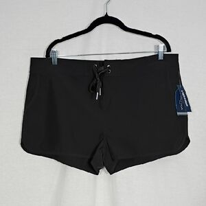 NWT Nautica Swim Black 3 Inch Boardshort Women's Size XL Summer